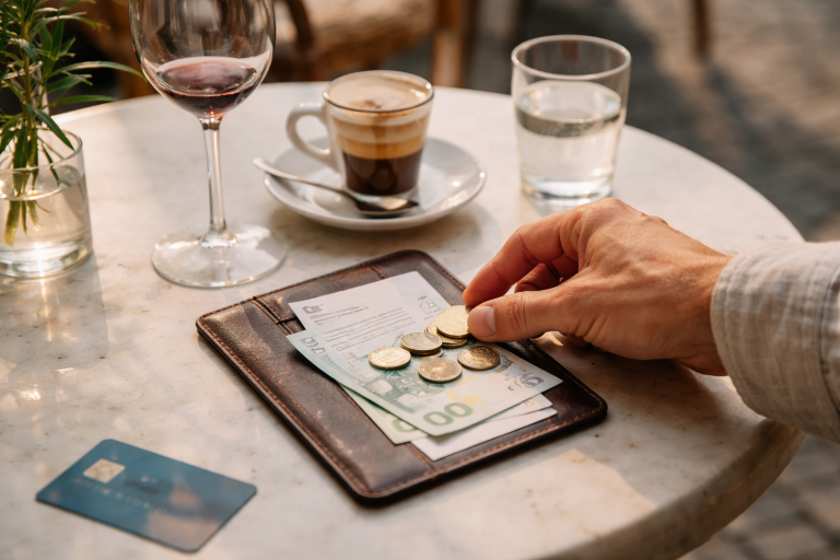 Drikkepenge i Europa uden akavethed: min danske tip-guide (og hvad regningen egentlig siger)
