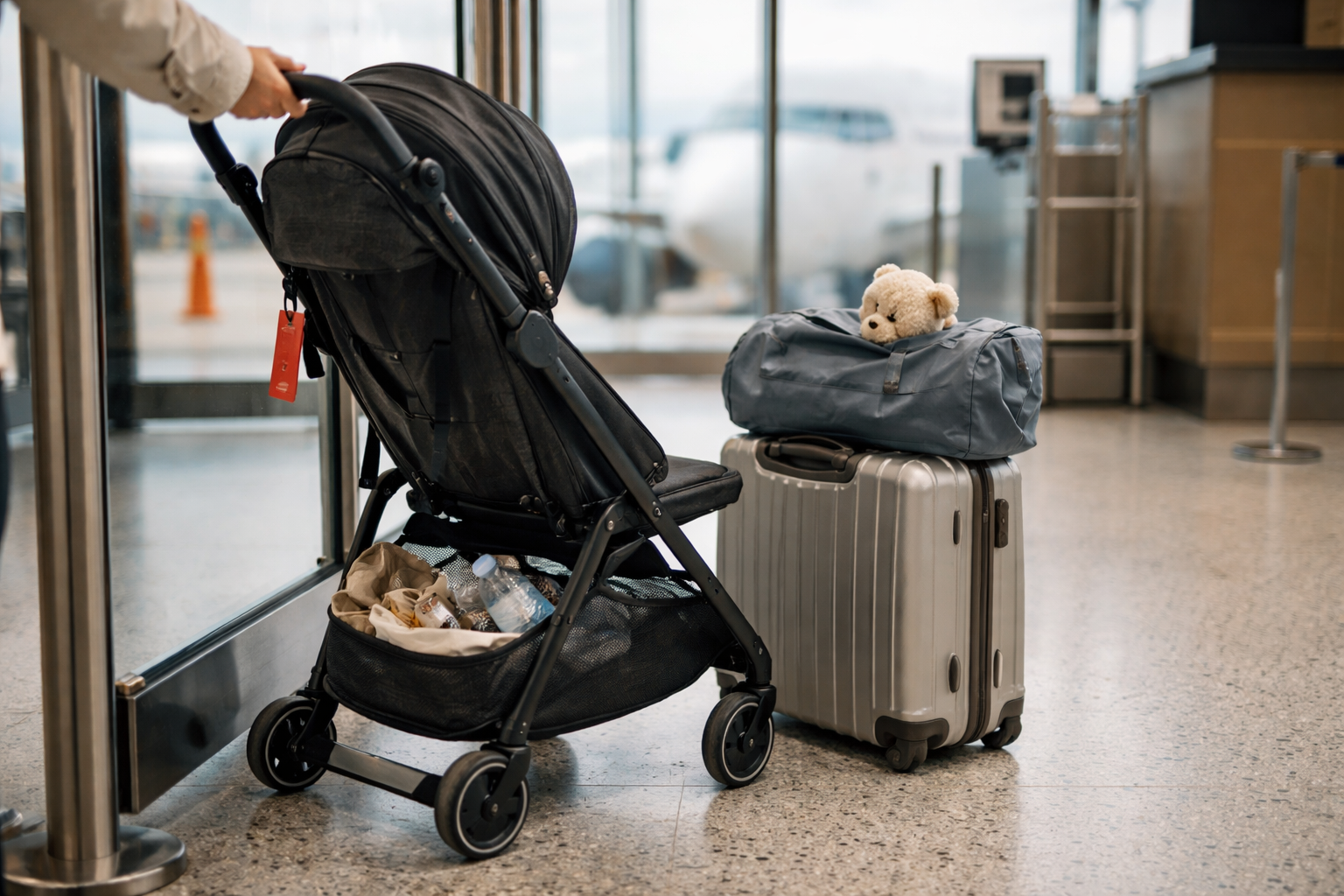 Klapvogn i flyet uden drama: mine genveje til gate-check, regler og skadesikring