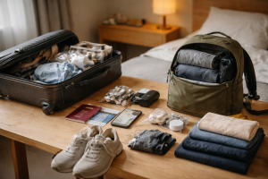 Tung kuffert vs. let rygsæk - min faste pakkeliste til weekendturen
