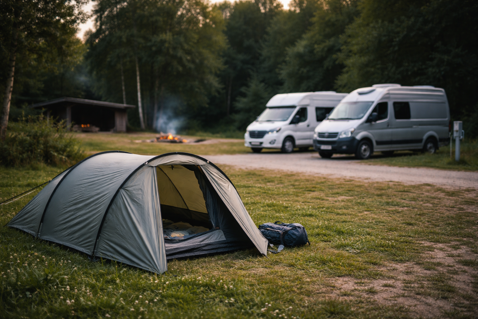 Camping i Danmark: guide til pladstyper, priser, booking og udstyr